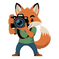 A fox holding a camera ready to capture the moment 