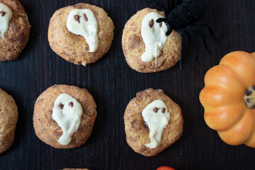 sweet home made halloween pumpkin cookies