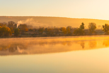 Magical autumn scenery in the Republic of Moldova, with golden forests and peaceful Eastern European charm