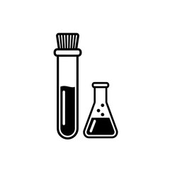 Laboratory Equipment - Test Tube and Flask for Scientific Research.