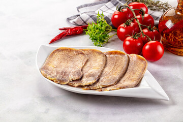 Boiled beef tomgue slices appetizer