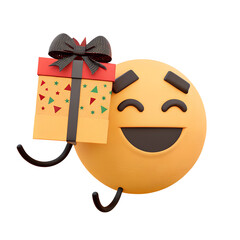 3D gift with bow emoji from the holidays category isolated on a transparent background