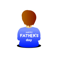 Person in fathers day shirt, brown hair, smiling. Suitable for fathers day marketing, social media posts, greeting cards, and newsletters.