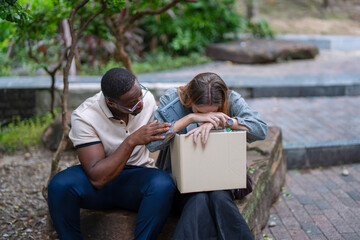 The unemployed person are stay together with friend for encouragement.