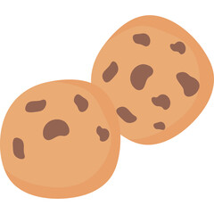 Two Round Chocolate Chip Cookies On Transparent Background A Delicious Baked Sweet Treat Close Up Studio Shot