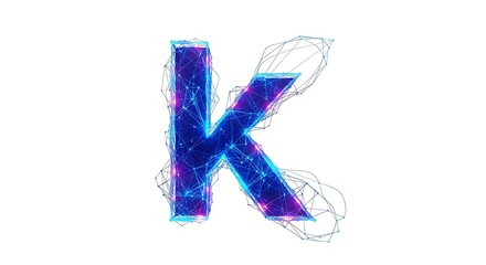 Abstract Letter K with Digital and Futuristic Design.
