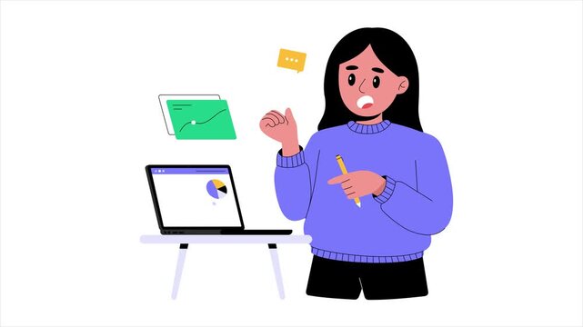 Analyst working with charts and graphs to evaluate performance and insights Animation MP4 File 