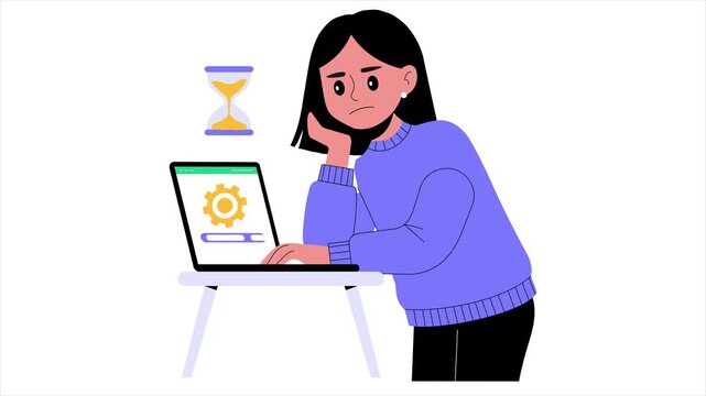 User waiting for software update progress to complete Animation MP4 File 