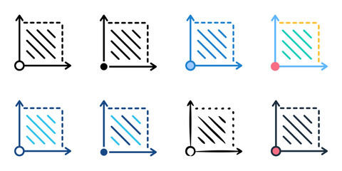 Area icon set multiple style collection 
