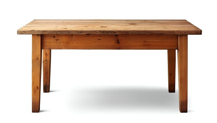 Fototapeta premium A rustic wooden table with sturdy legs, perfect for dining and gatherings in a cozy setting.