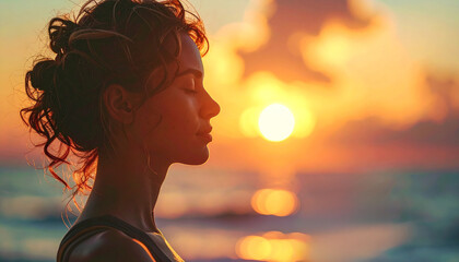 女性の横顔　スピリチュアルイメージ