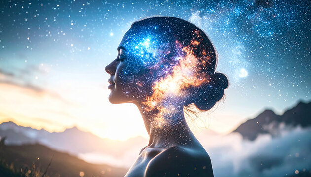 女性の横顔　スピリチュアルイメージ