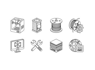 3d printing technology icons