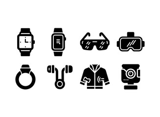 Collection of modern technology and gadget icons