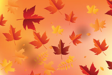 Obraz premium Vibrant Autumn Foliage Falling