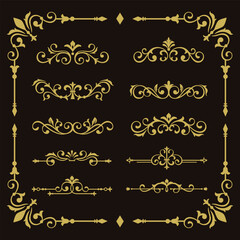 Vintage Decorative Borders and Flourish Ornaments Collection