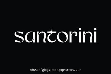 Modern unique decorative ink trap style alphabet display font vector illustration