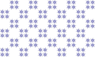 Checkerboard pattern with flowers square block, seamless pattern with blue flowers, light blue flower on block of blue background background design for fabric print, ceramic Japanese style check