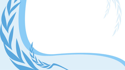 Elegant blue laurel design with soft curves and white space, ideal for peace, unity, award, or ceremonial themes in modern layouts.