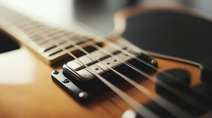 Fototapeta premium Guitar close up shot equipment instrument electronic rock and pop song.