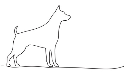 Elegant Continuous Line Drawing of a Standing Dog