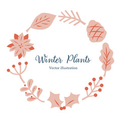 冬の植物のリース