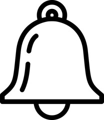 Bell outline icon for notifications and alerts