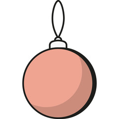 Obraz premium Christmas ball ornament for decorating holiday tree. Festive New Year toy with bright patterns and shine