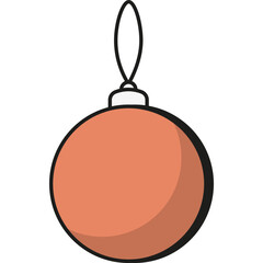 Christmas ball ornament for decorating holiday tree. Festive New Year toy with bright patterns and shine