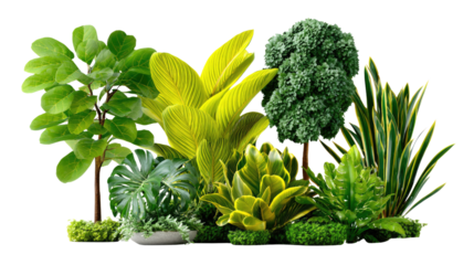 Vibrant foliage showcase: A symphony of verdant hues erupts in this collection of lush foliage, a testament to the beauty and variety found in the plant kingdom.