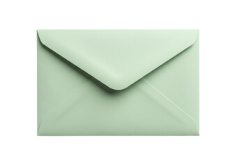 Mint green square envelope isolated on transparent background, pastel stationery for invitations and greetings © Finn