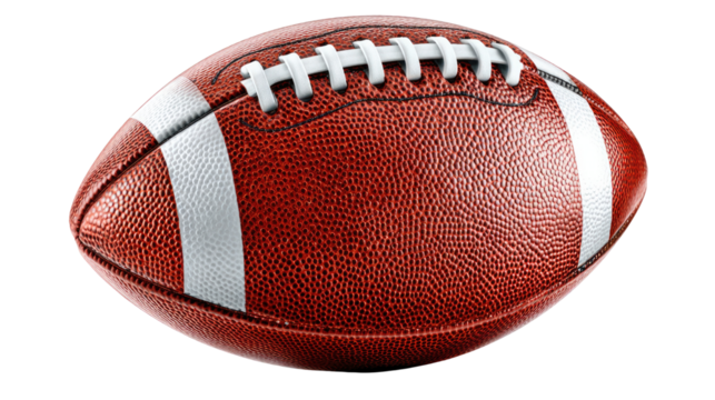 American Football: A classic, untouched studio shot of an American football, capturing its unique shape and design. It's a symbol of athletic competition and the excitement of the game. - Powered by Adobe