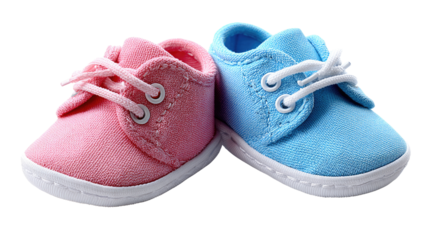Sweet Baby Shoes: A delightful pair of baby shoes, one soft pink and the other gentle blue, symbolize the purity and innocence of new beginnings.