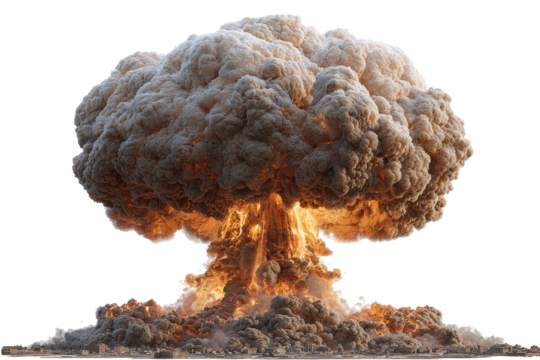 Massive nuclear explosion, mushroom cloud