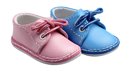 Fototapeta premium Baby Shoes Duo: A pair of adorable, colorful baby shoes, a testament to new beginnings, stand side-by-side, each a promise of tiny footsteps and boundless adventures.