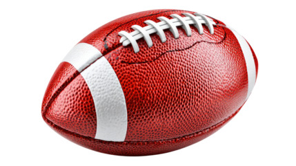 The American Football: A dynamic studio shot captures a new, pristine American football, showcasing its iconic design and the excitement of a high-stakes game.