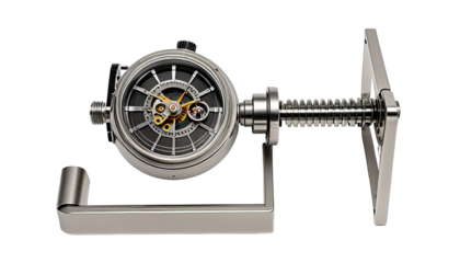 Precision timepiece, intricate gears, and a unique mount