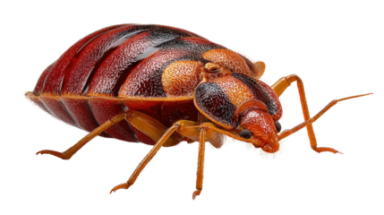Bedbug Close-up: a high-definition macro shot of a bedbug, showcasing its intricate anatomy and vibrant coloration, with the focus on the distinct segmentation.