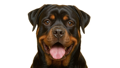 Obraz premium Lucid Realism Image A High-Resolution Closeup Portrait of a Happy Rottweiler Dog