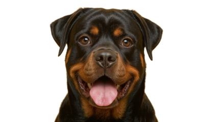 Lucid Realism Image A High-Resolution Closeup Portrait of a Happy Rottweiler Dog