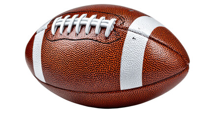 Fototapeta premium Classic American Football: A close-up shot of a classic brown American football, showcasing the iconic design with white stripes and laces.