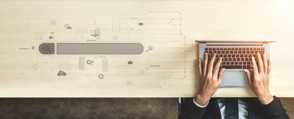 Search engine interface for accessing digital information and online data. Search engine finds...
