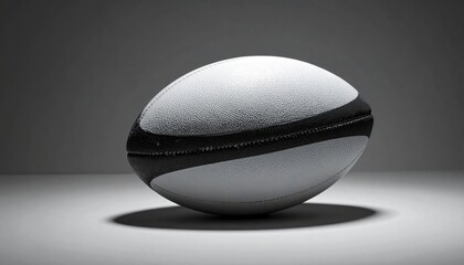 Monochrome Rugby Ball Still Life - A Study in Light and Shadow.