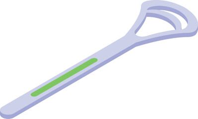 Modern tongue cleaner ensuring perfect oral hygiene with isometric projection