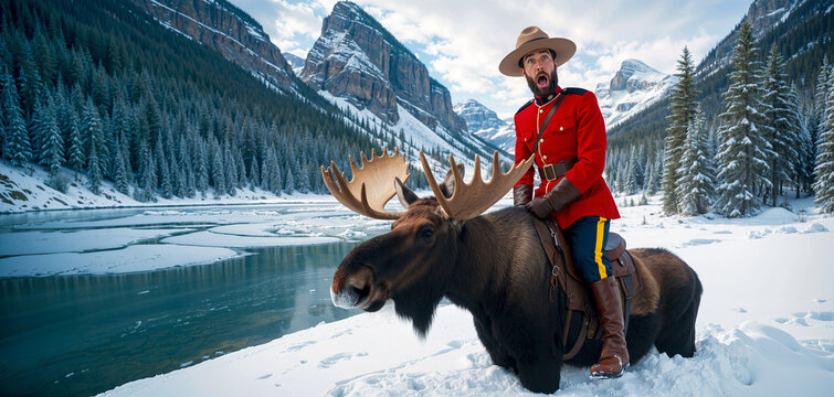 The Flabbergasted Rider: An Alpine Juxtaposition of Man and Cervid