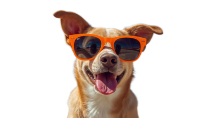 Happy Dog Wearing Sunglasses A Playful and Fun Portrait. Enjoying the Sunny Day