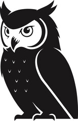 Owl logo. Owl silhouette with wings for Emblem design. Heraldic symbol. Owl crest logo. Vector illustration 