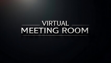 Elegant virtual meeting room text with modern design and professional appeal for business communication