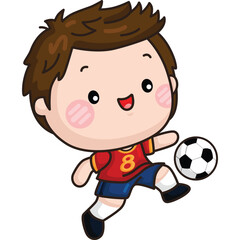 a cute vector of a soccer player 