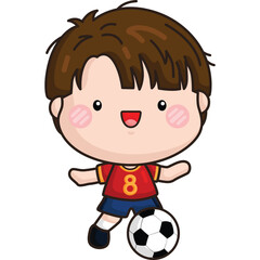 a cute vector of a soccer player 